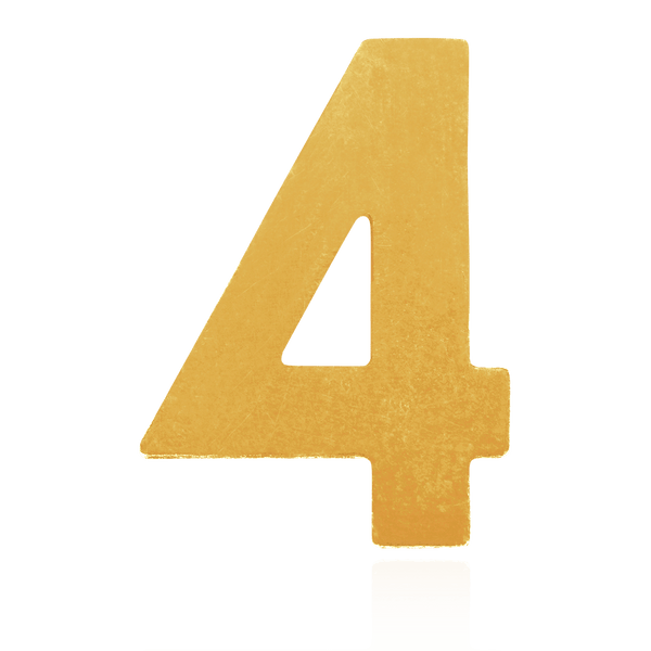 Basic Numbers in 14K Gold (12.7mm) (Semi-Polished)