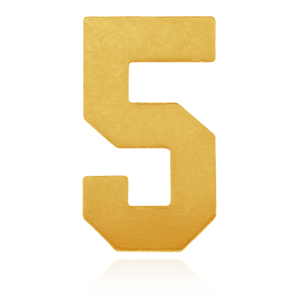 Basic Numbers in 14K Gold (12.7mm) (Semi-Polished)