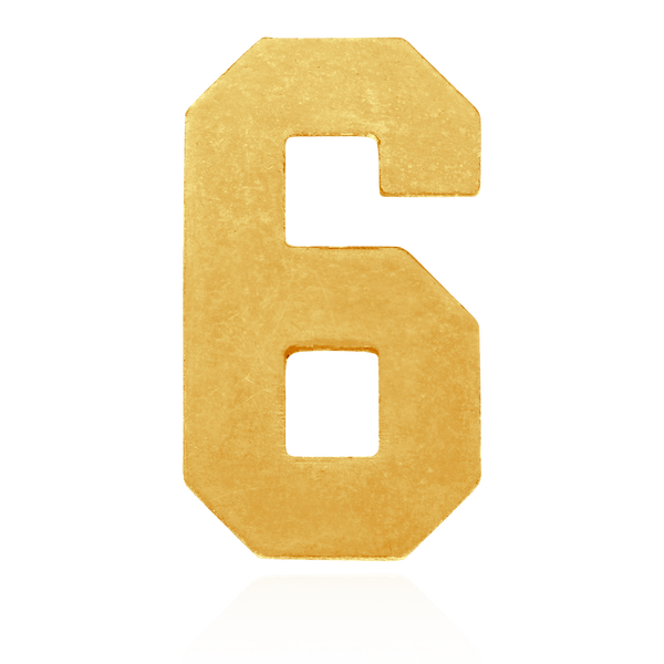 Basic Numbers in 14K Gold (12.7mm) (Semi-Polished)