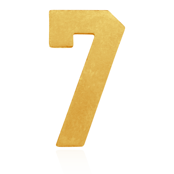 Basic Numbers in 14K Gold (12.7mm) (Semi-Polished)