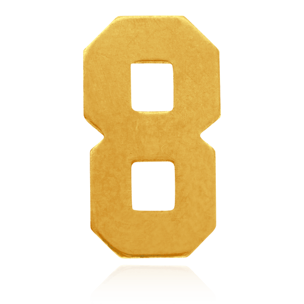 Basic Numbers in 14K Gold (12.7mm) (Semi-Polished)