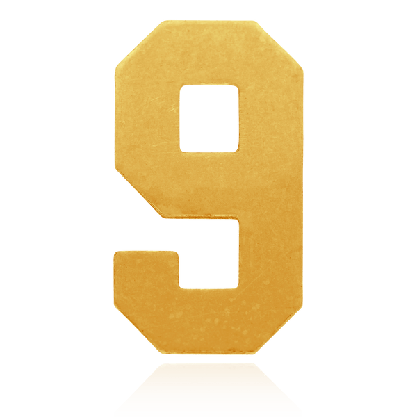 Basic Numbers in 14K Gold (12.7mm) (Semi-Polished)
