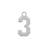 Basic Number Pendants in Sterling Silver (15 mm)