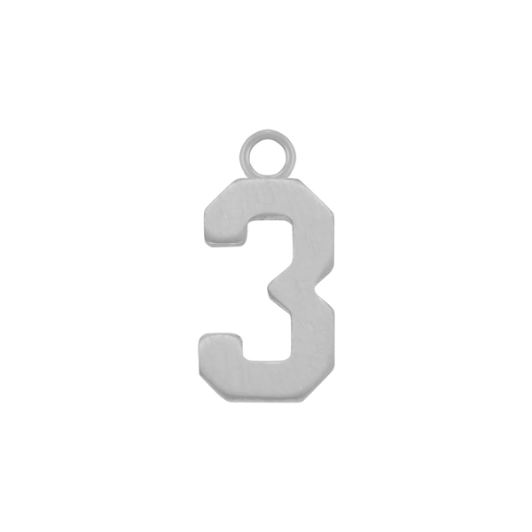 Basic Number Pendants in Sterling Silver (15 mm)