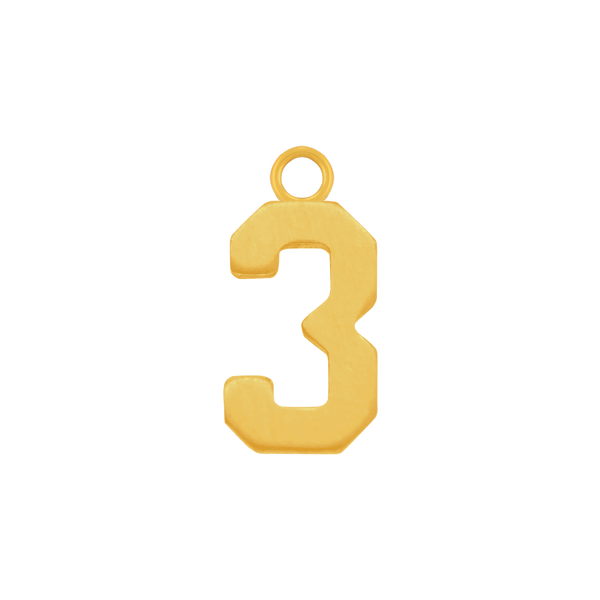 Basic Number Pendants in 14K Gold (15 mm)