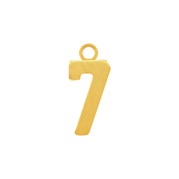 Basic Number Pendants in 14K Gold (15 mm)