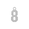 Basic Number Pendants in Sterling Silver (15 mm)
