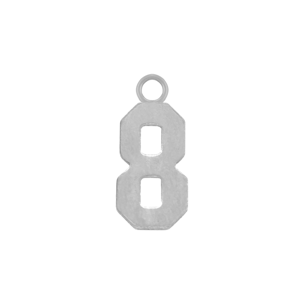 Basic Number Pendants in Sterling Silver (15 mm)