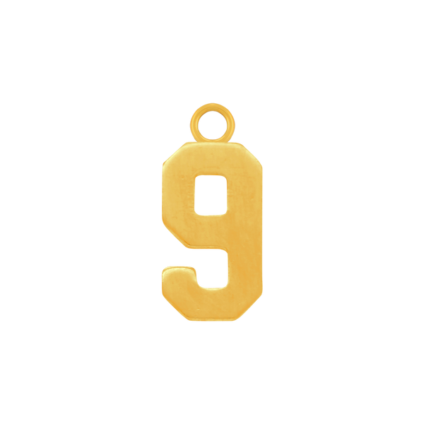 Basic Number Pendants in 14K Gold (15 mm)