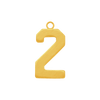 Basic Number Pendants in 14K Gold (20 mm)