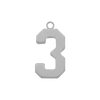 Basic Number Pendants in Sterling Silver (20 mm)