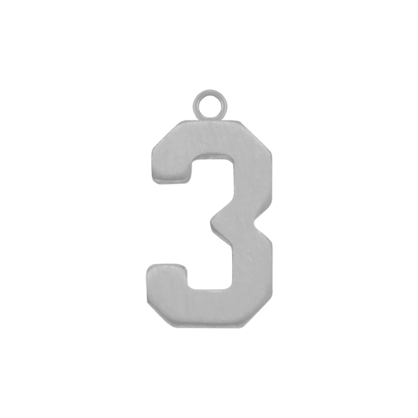 Basic Number Pendants in Sterling Silver (20 mm)