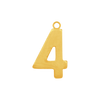 Basic Number Pendants in 14K Gold (20 mm)