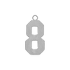 Basic Number Pendants in Sterling Silver (20 mm)