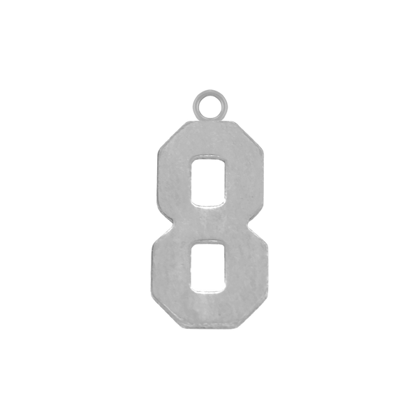 Basic Number Pendants in Sterling Silver (20 mm)