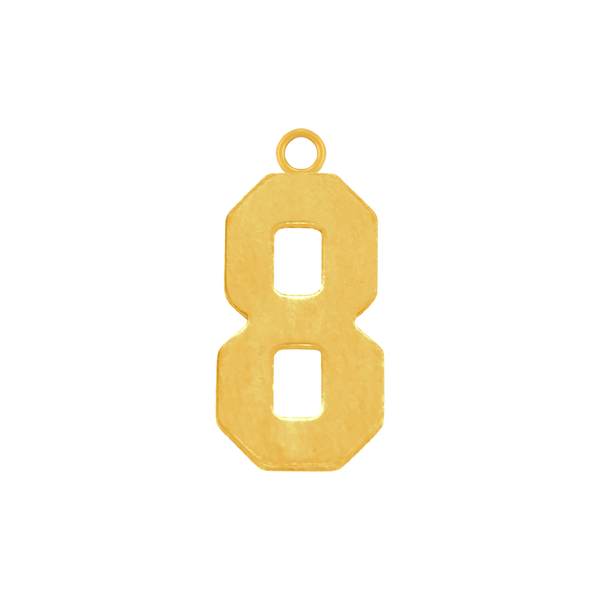 Basic Number Pendants in 14K Gold (20 mm)