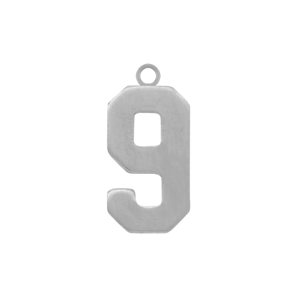 Basic Number Pendants in Sterling Silver (20 mm)