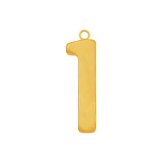Basic Number Pendants in 14K Gold (25 mm)