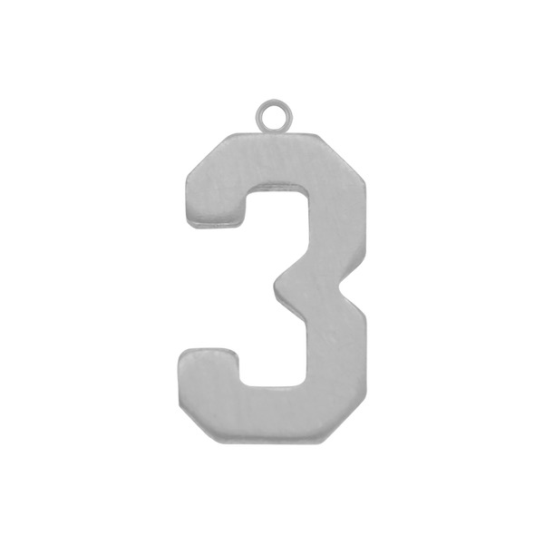 Basic Number Pendants in Sterling Silver (25 mm)