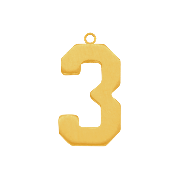 Basic Number Pendants in 14K Gold (25 mm)