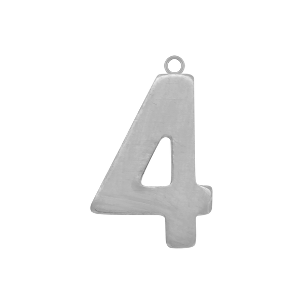 Basic Number Pendants in Sterling Silver (25 mm)