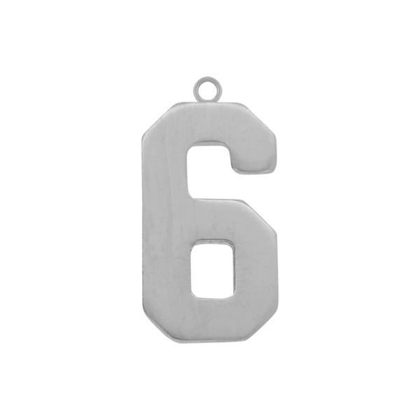 Basic Number Pendants in Sterling Silver (25 mm)