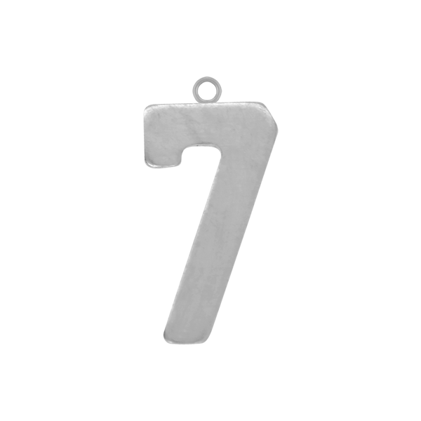Basic Number Pendants in Sterling Silver (25 mm)