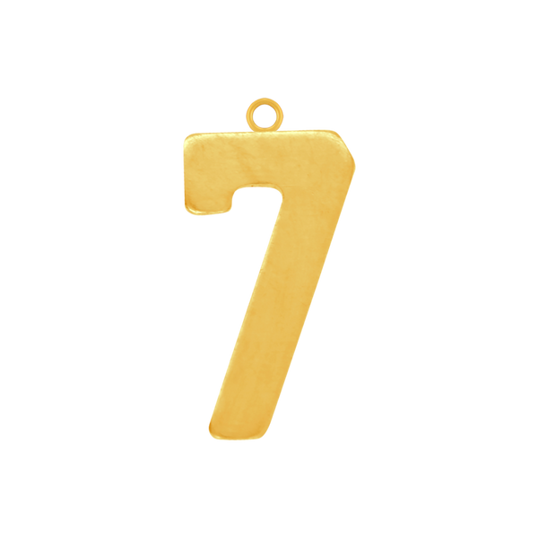 Basic Number Pendants in 14K Gold (25 mm)
