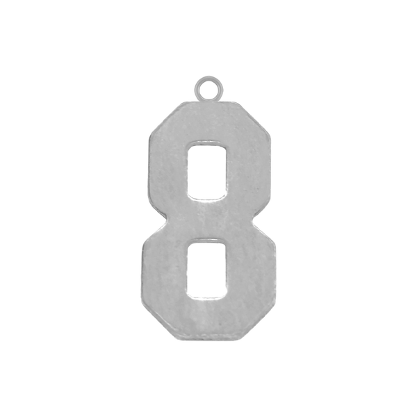 Basic Number Pendants in Sterling Silver (25 mm)