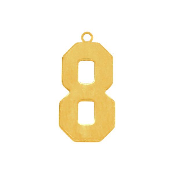 Basic Number Pendants in 14K Gold (25 mm)