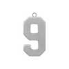 Basic Number Pendants in Sterling Silver (25 mm)