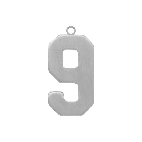 Basic Number Pendants in Sterling Silver (25 mm)