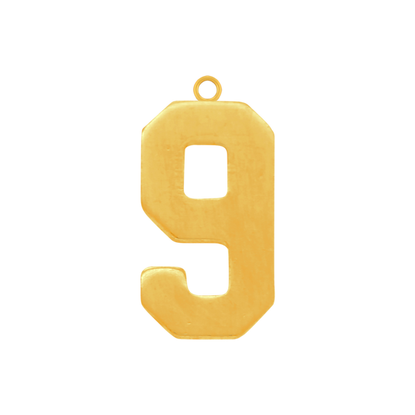Basic Number Pendants in 14K Gold (25 mm)