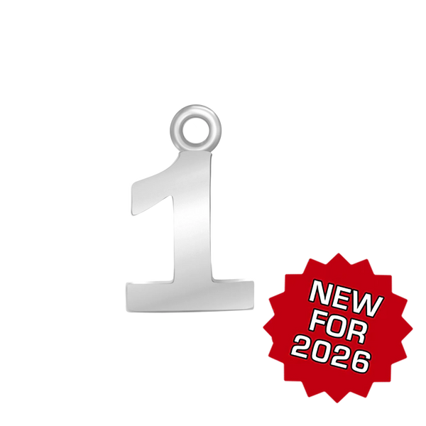 Classic Number Pendants in Sterling Silver (12.5 mm)