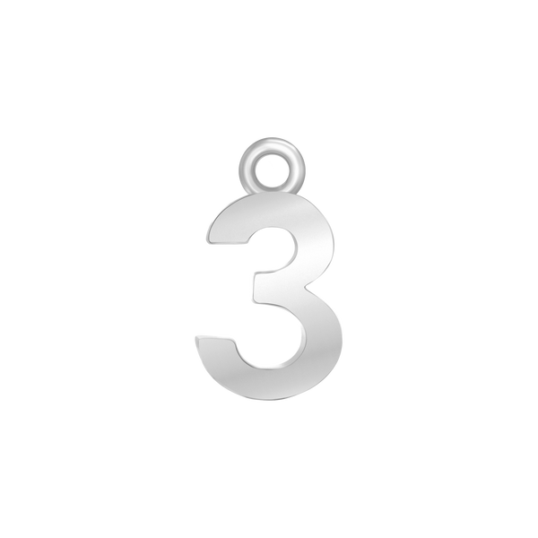 Classic Number Pendants in Sterling Silver (12.5 mm)