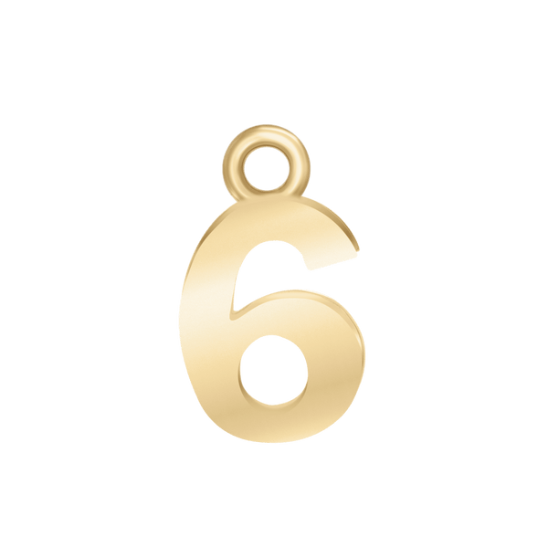 ITI NYC Classic Style Number Pendants in 14K Gold (12.5mm) (100% Polished )