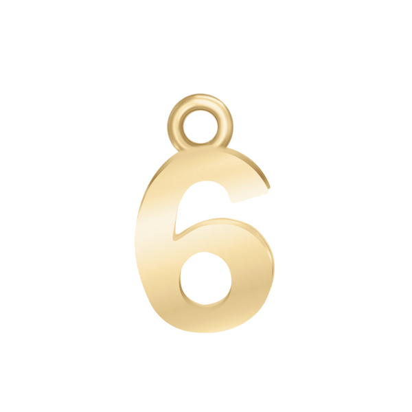 ITI NYC Classic Style Number Pendants in 14K Gold (12.5mm) (100% Polished )