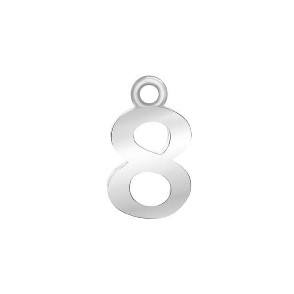 Classic Number Pendants in Sterling Silver (12.5 mm)
