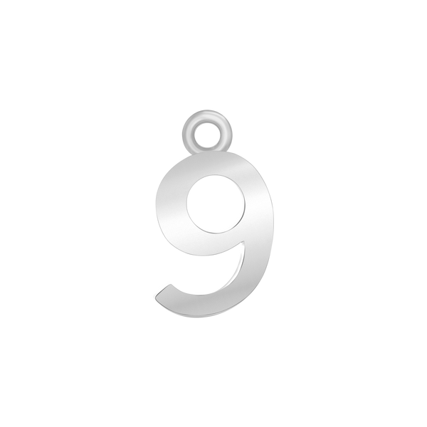 Classic Number Pendants in Sterling Silver (12.5 mm)