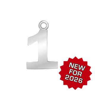 Classic Number Pendants in Sterling Silver (15 mm)
