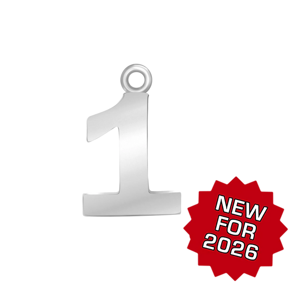 Classic Number Pendants in Sterling Silver (15 mm)