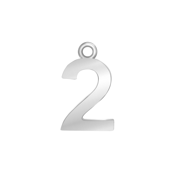 Classic Number Pendants in Sterling Silver (15 mm)
