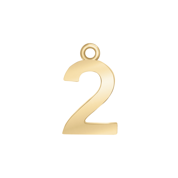 Classic Number Pendants in 14K Gold (15 mm)