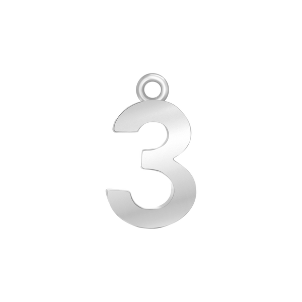 Classic Number Pendants in Sterling Silver (15 mm)