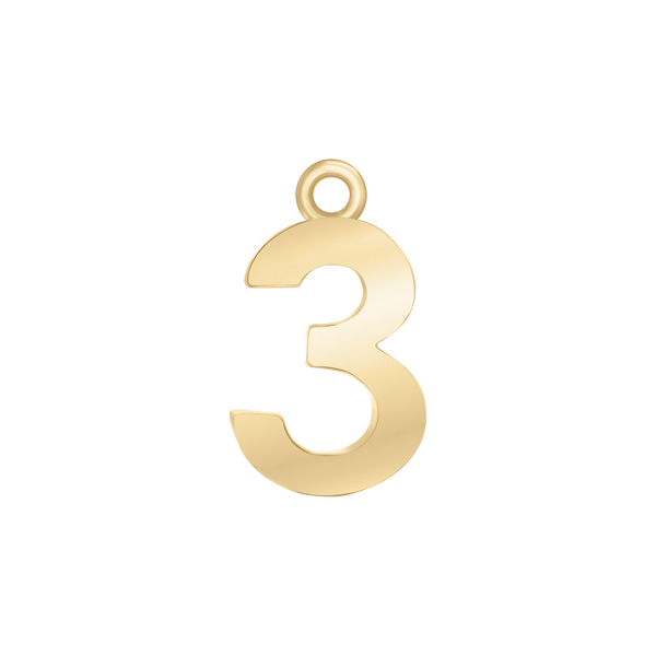 Classic Number Pendants in 14K Gold (15 mm)