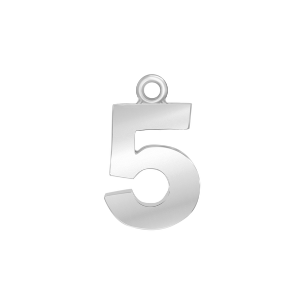Classic Number Pendants in Sterling Silver (15 mm)