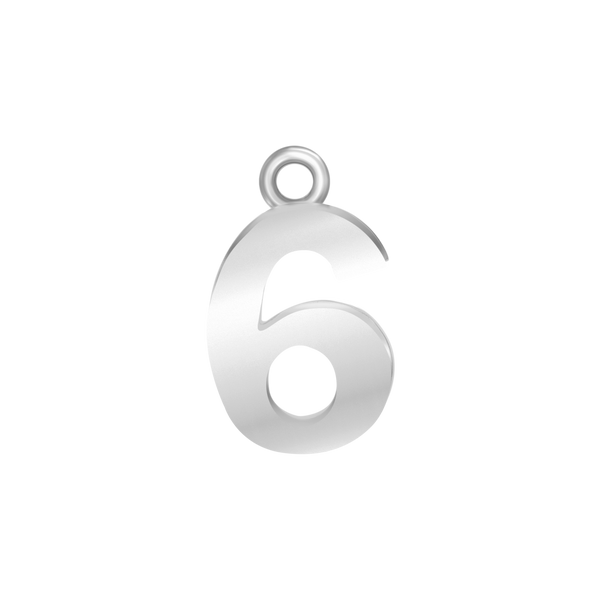 Classic Number Pendants in Sterling Silver (15 mm)