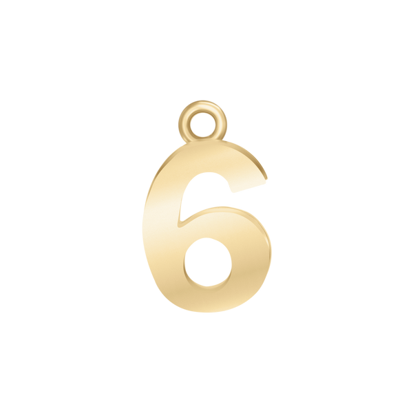 Classic Number Pendants in 14K Gold (15 mm)