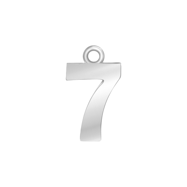 Classic Number Pendants in Sterling Silver (15 mm)