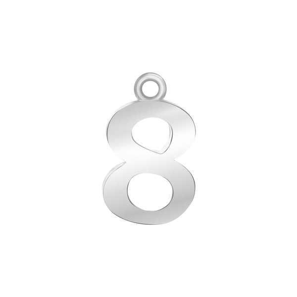 Classic Number Pendants in Sterling Silver (15 mm)